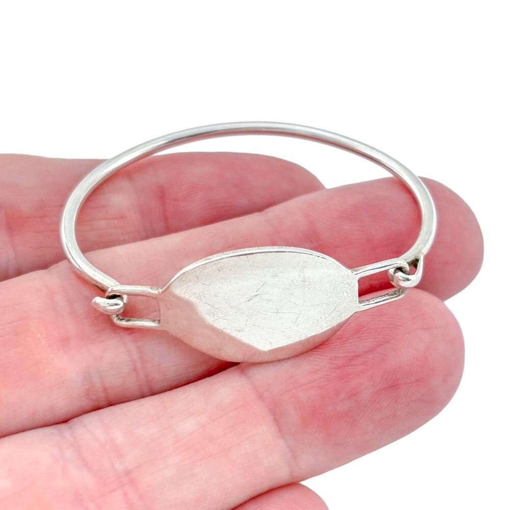 Vintage Child's Sterling Silver 925 Engraved Journey Quote Bangle 4.75"